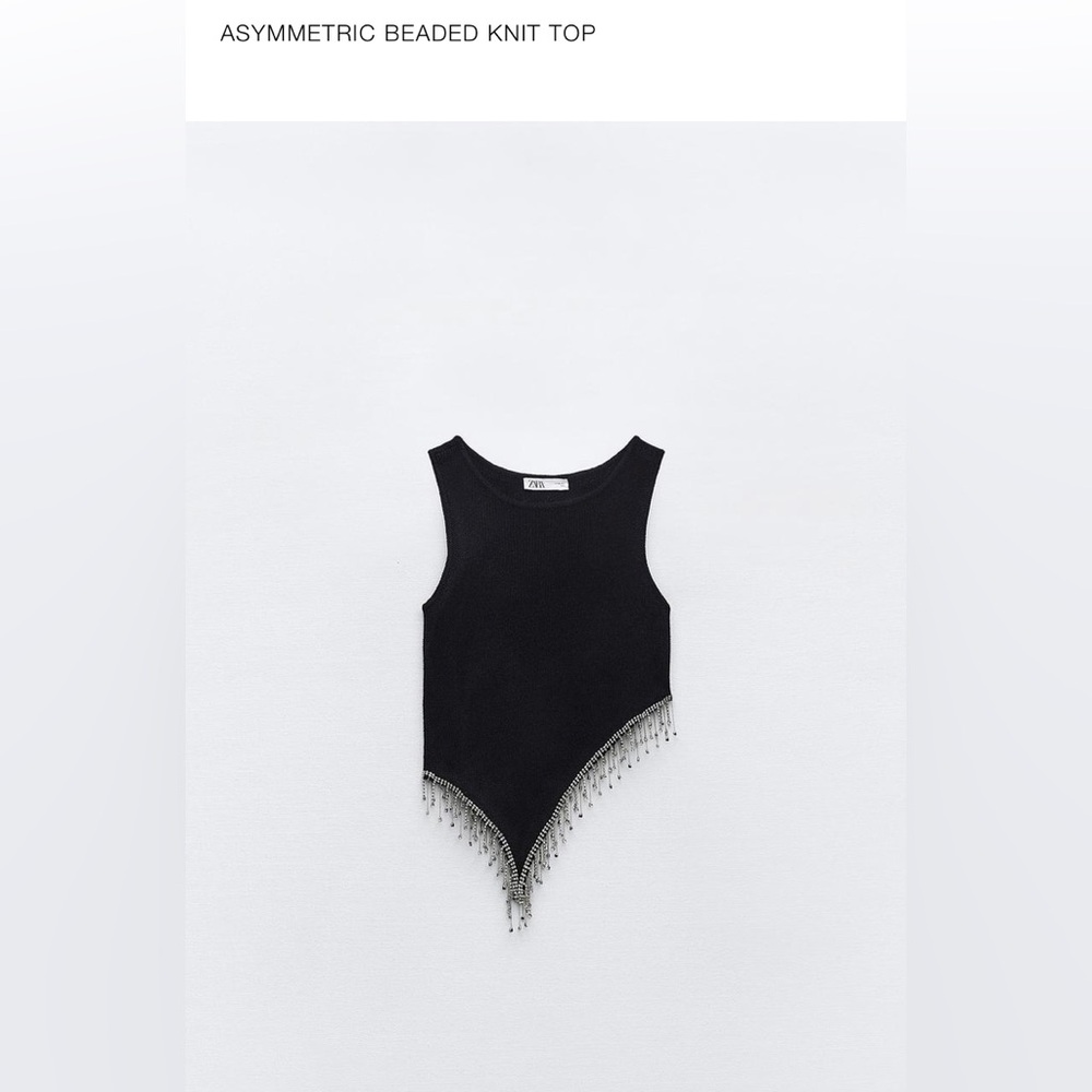Zara asymmetric beaded knit top